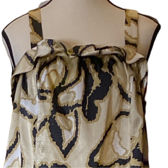 ELISA Landri for Malindrina- Vrisea sleeveless shift dress silky abstract floral - Picture 2 of 12